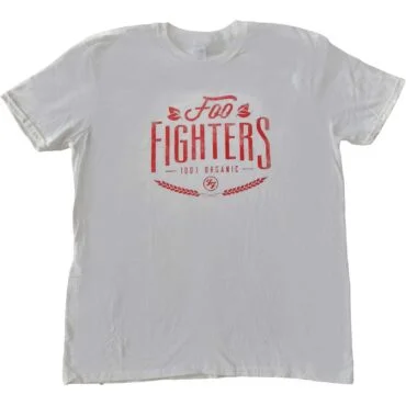 Foo Fighters T-Shirt Ufficiale Unisex Bianca – Stampa Alta In Rilievo – FF High Build Band - 2