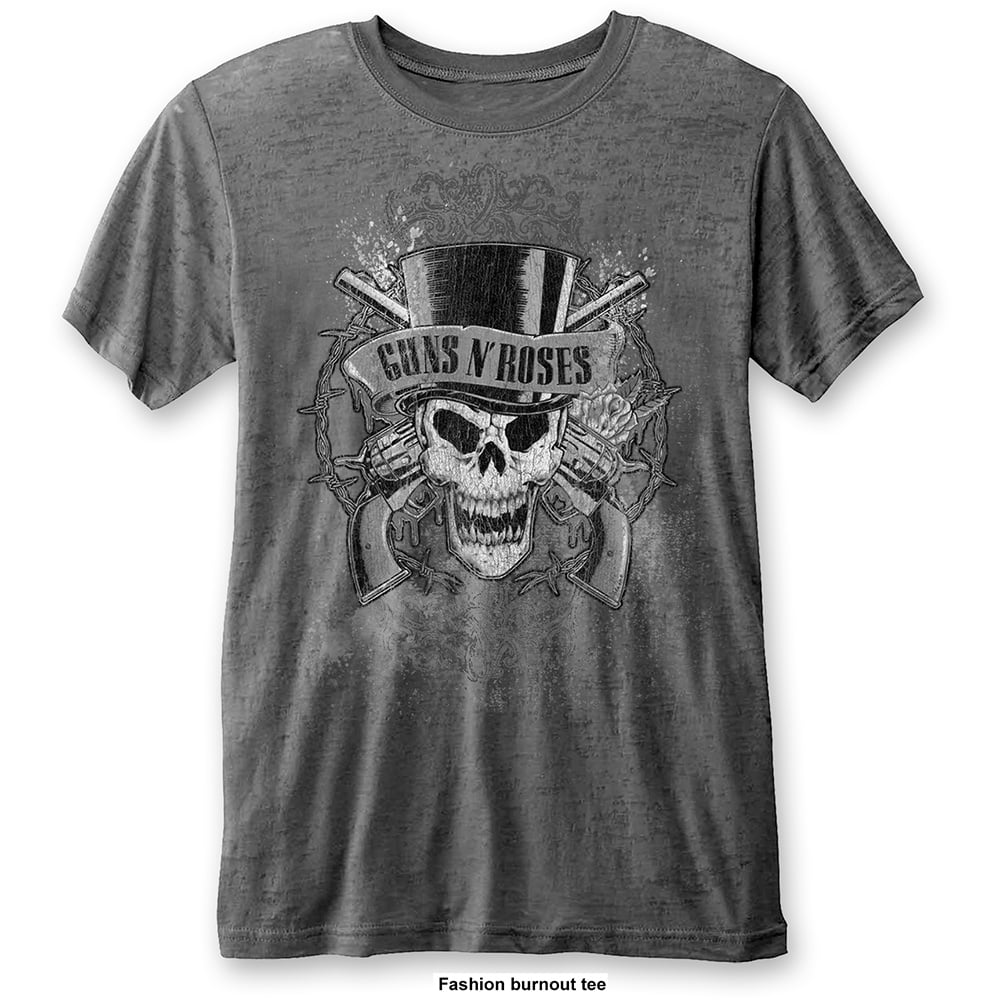 Guns N Roses T-Shirt: Faded Skull (Burnout)