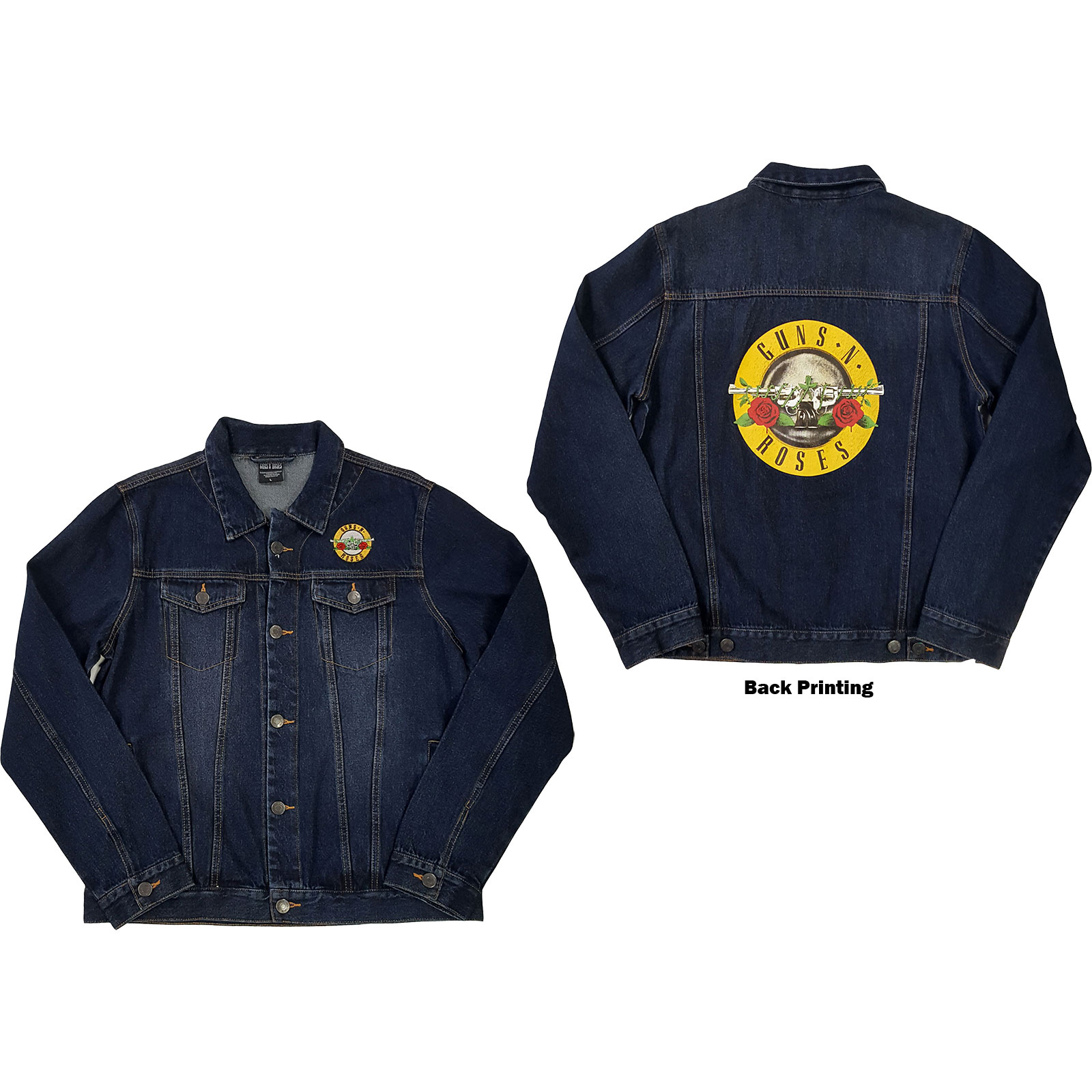 Guns N Roses Denim Jacket: Classic Logo (Back Print)