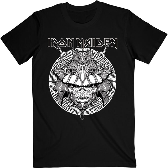 Rock Off Maglietta Iron Maiden Samurai Uomo Unisex, Bianca, Cotone, Maniche Corte - 5