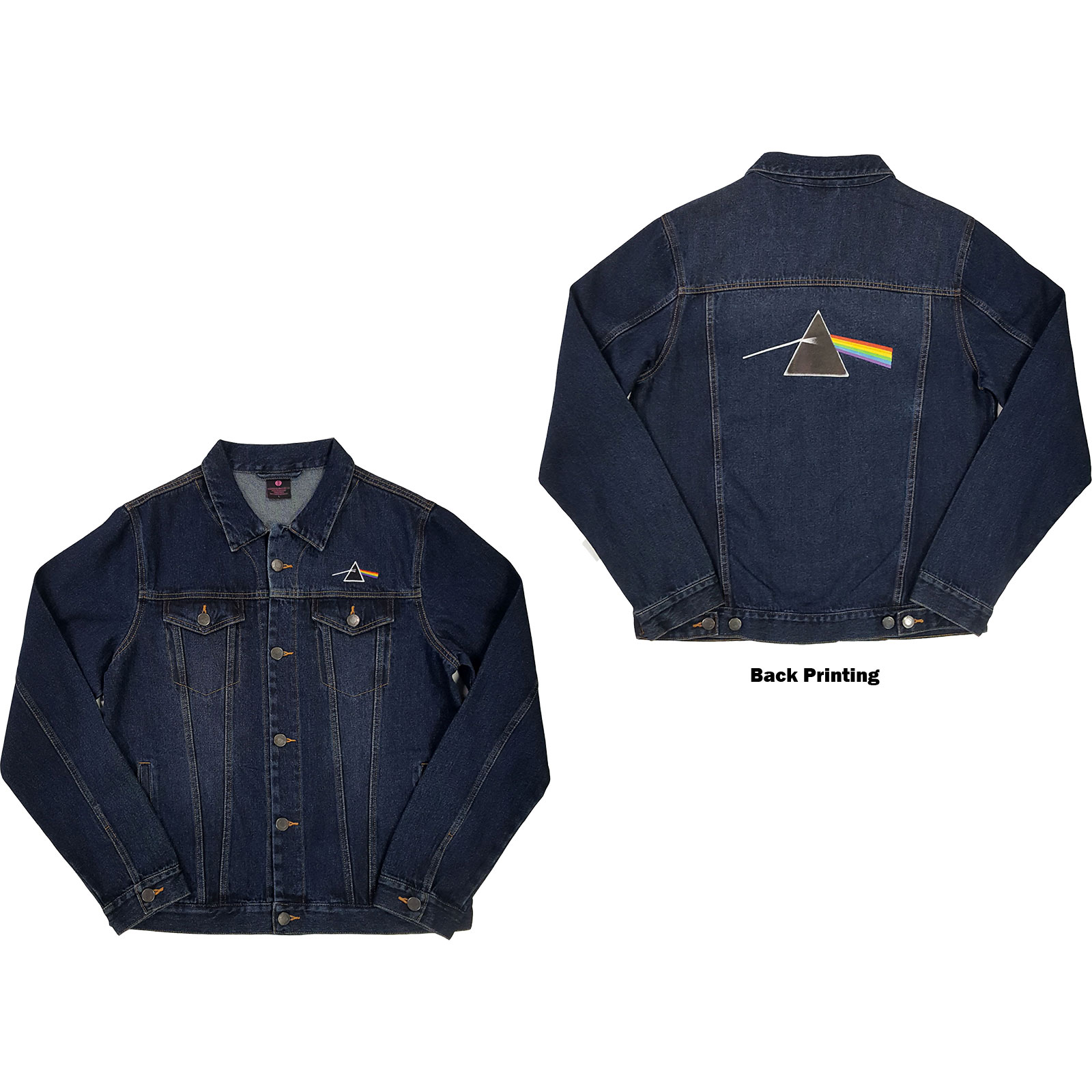 Pink Floyd Denim Jacket: Dark Side of the Moon Oval (Back Print)