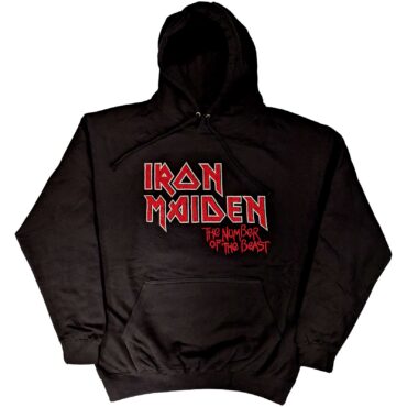 Iron Maiden Pullover Hoodie: Number of the Beast Vintage Logo Faded Edge Album