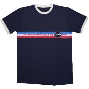 Oasis Ringer T-Shirt: 1996 Tour Horizontal Stripes Ringer