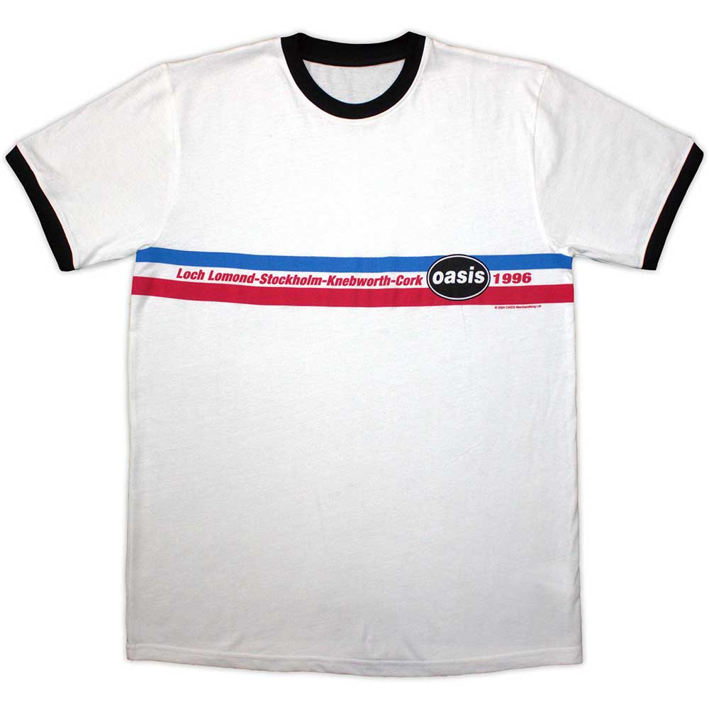 Oasis Ringer T-Shirt: 1996 Tour Horizontal Stripes Ringer