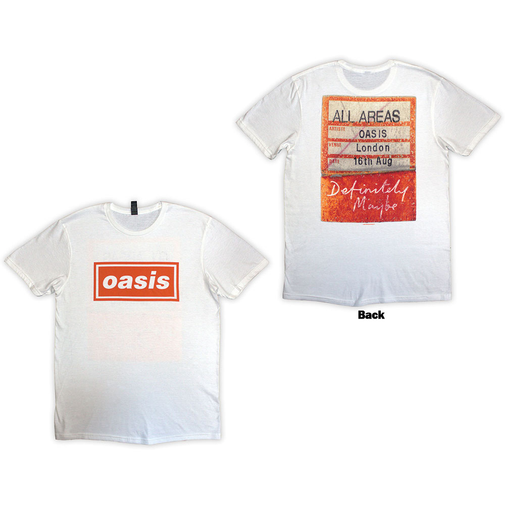 Oasis T-Shirt: Definitely Maybe AAA Pass (Back Print)