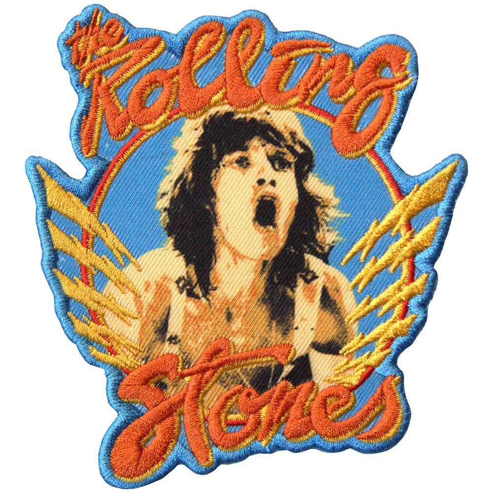 The Rolling Stones Printed Patch: Mick & Orange Logo (Standard)