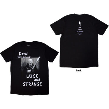 David Gilmour T-Shirt: Luck & Strange Portrait (Black) (Back Print & Ex-Tour)