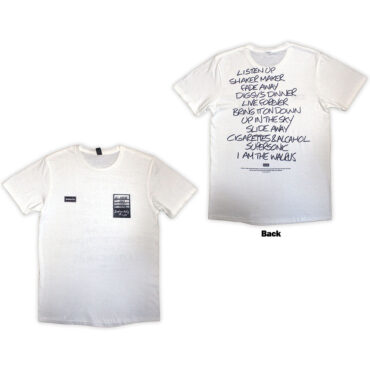 Oasis T-Shirt: Definitely Maybe AAA Setlist (White) (Back Print)