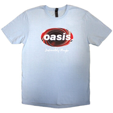 Oasis T-Shirt: Definitely Maybe Union Jack Oval (Light Blue)