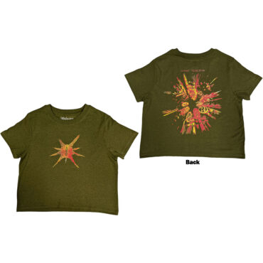 Slipknot Crop Top: The End, So Far Band Figures (Green) (Back Print)