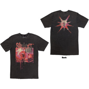 Slipknot Stone Wash T-Shirt: Album Splatter (Charcoal Grey) (Back Print)