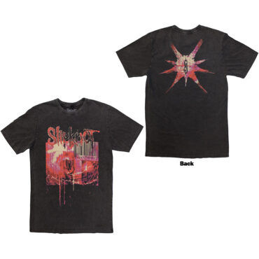 Slipknot Stone Wash T-Shirt: The End, So Far Barcode (Charcoal Grey) (Back Print)