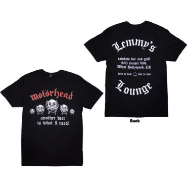 Motorhead T-Shirt: Lemmy's Lounge (Black) (Back Print)