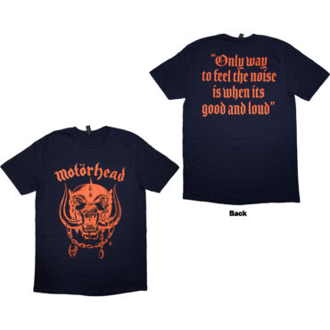 Motorhead T-Shirt: Good & Loud (Navy Blue) (Back Print)