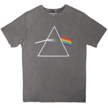 Pink Floyd Stone Wash T-Shirt: Dark Side of the Moon Album (Grey)