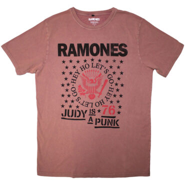 Ramones Stone Wash T-Shirt: Hey Ho Judy (Kashmir Red)