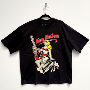 Van Halen Oversized Boxy T-Shirt: Running With The Devil (Black)