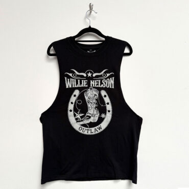 Willie Nelson Vest T-Shirt: Outlaw (Black)