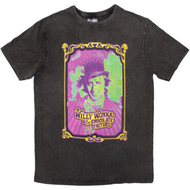Willy Wonka Stone Wash T-Shirt: Psych Poster (Charcoal Grey)