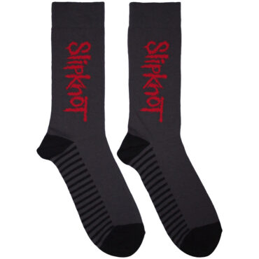 Slipknot Ankle Socks: Logo Vertical (Grey) (UK Size 6 - 11)