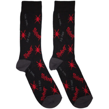 Slipknot Ankle Socks: All Over Print Splat The End, So Far (Black) (UK Size 6 - 11)
