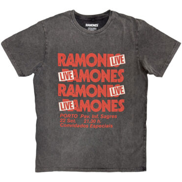 Ramones Stone Wash T-Shirt: Concert (Charcoal Grey)