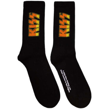 KISS Terry Socks: Classic Logo (Black) (UK Size 4 - 7)