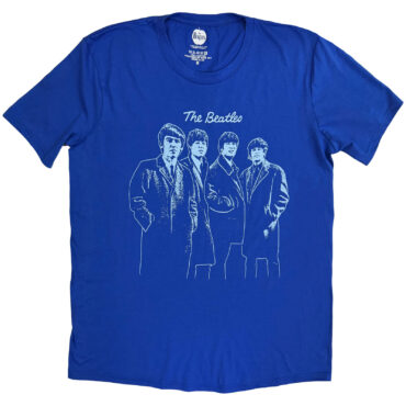 The Beatles T-Shirt: Band Outline (Blue)