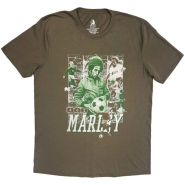 Bob Marley T-Shirt: Football Collage (Brown)