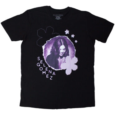 Selena Gomez T-Shirt: Purple Floral (Black)