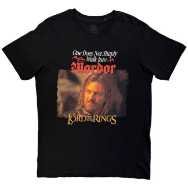 Lord Of The Rings T-Shirt: Mordor Medieval Text (Black)