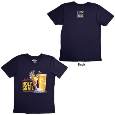 Monty Python T-Shirt: Holy Grail Golden Ale (Navy Blue) (Back Print)
